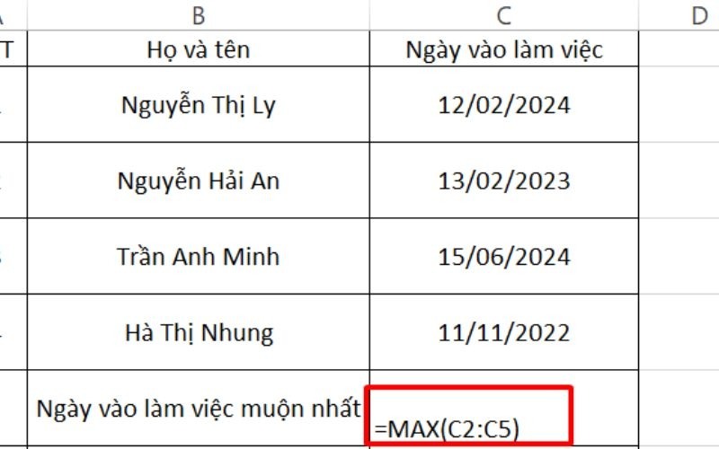 hàm max là gì