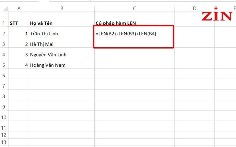 Hàm Len Trong Excel (13)