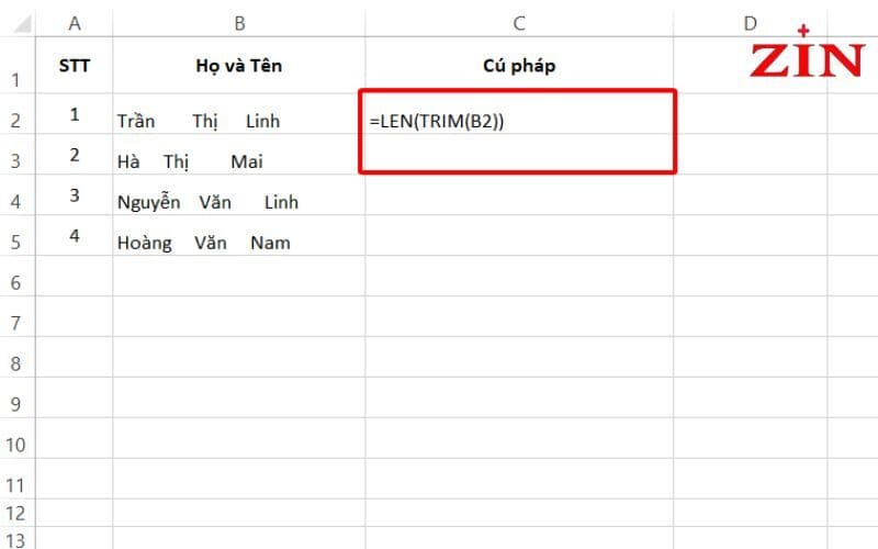 Hàm Len Trong Excel (18)