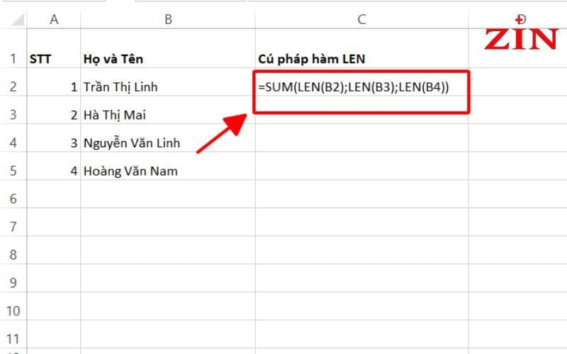 Hàm Len Trong Excel (19)