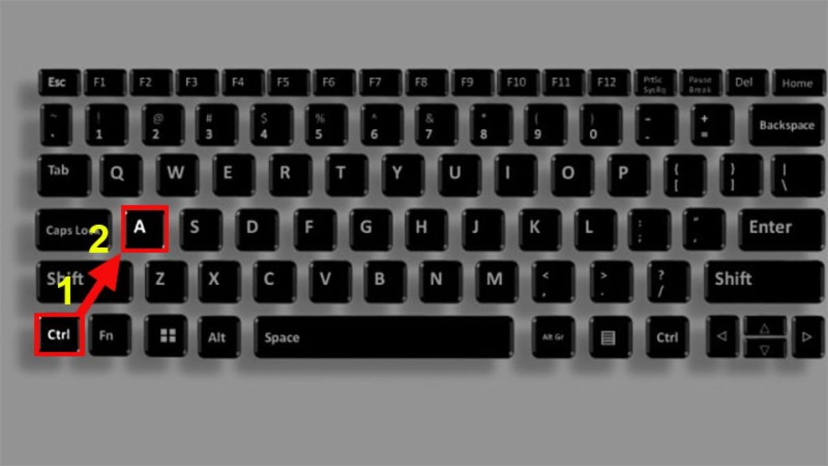 Nhấn tổ hợp phím Ctrl + A để chọn toàn bộ nội dung trang