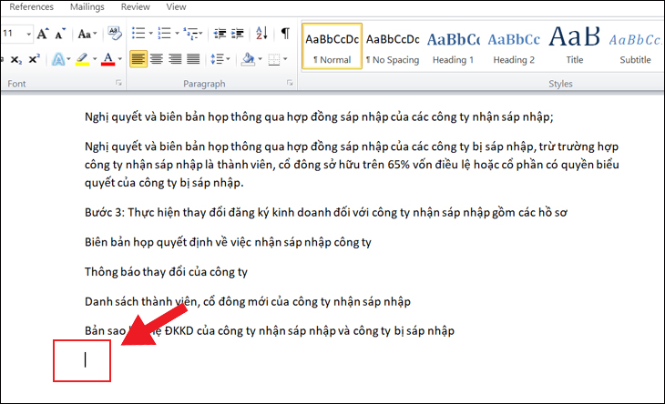 Cách xóa trang trắng trong Word 2016 bằng Delete