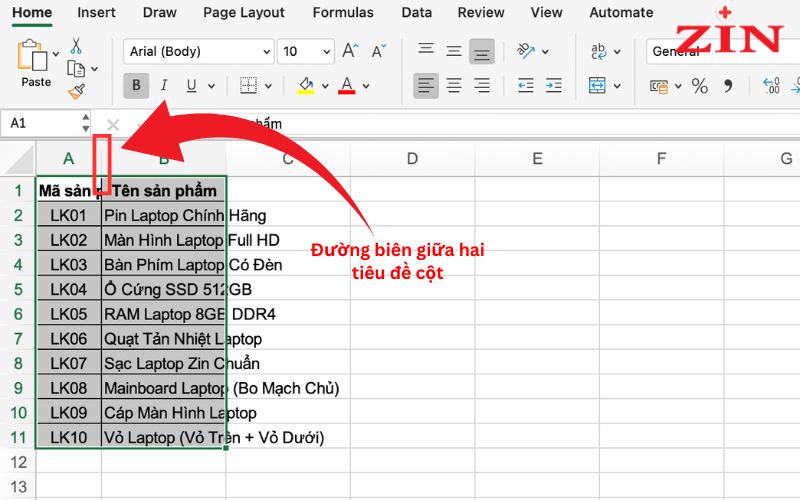 Chỉnh Kích Thước Ô Trong Excel 