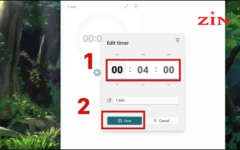 Bấm save để đếm giờ