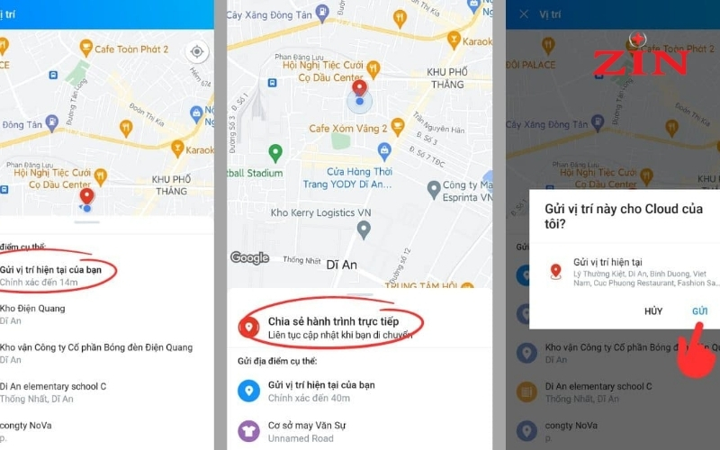 Cách chia sẻ vị trí trên Zalo qua Android